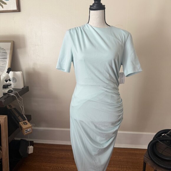Alexia Admor midi dress fitted zipper back, size small NWT Halogen Blue - Picture 1 of 7